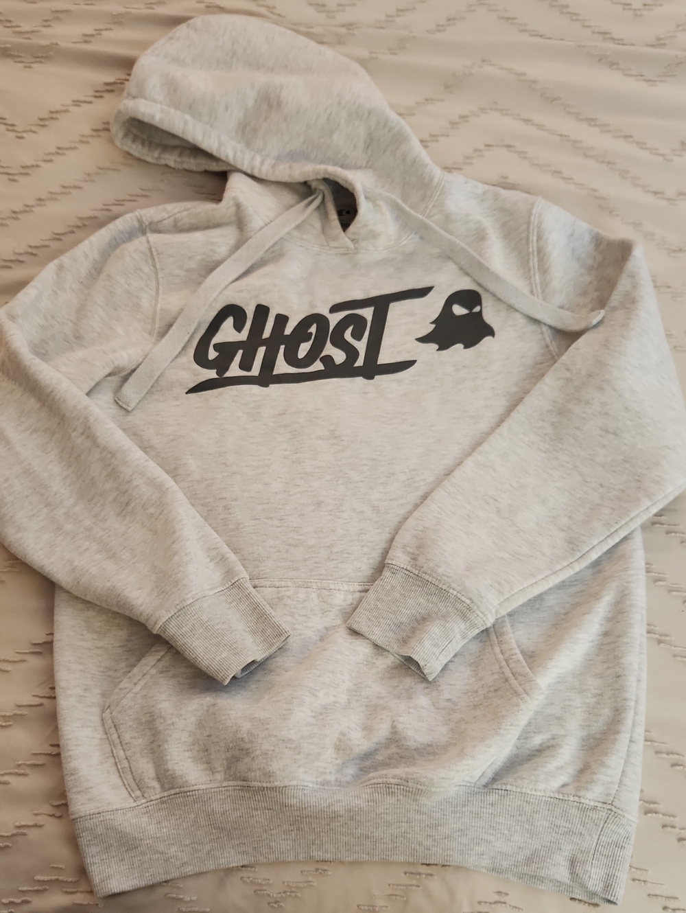 Ghost Graphic Hooded Sweatshirt - Light Gray